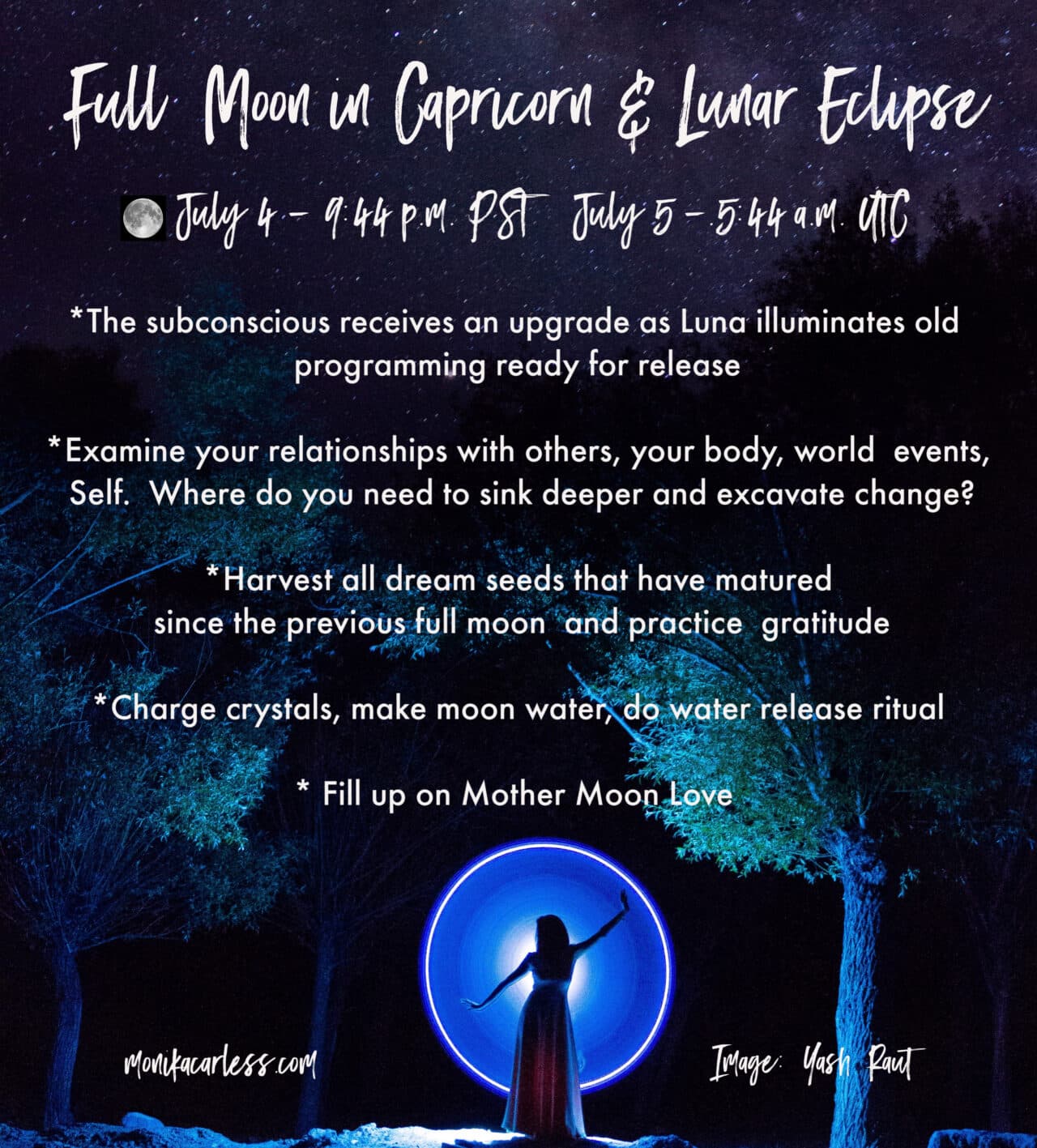 Full Moon in Capricorn and Lunar Eclipse A Water Release Ritual
